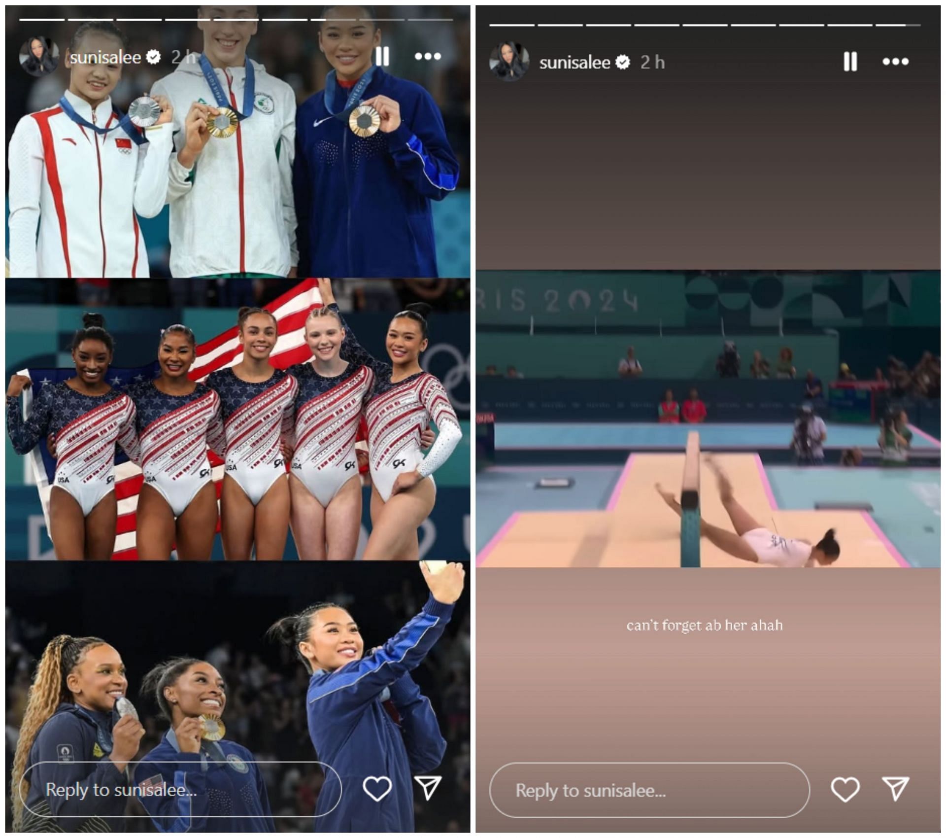 More Olympic moments of Lee; Instagram - @sunisalee